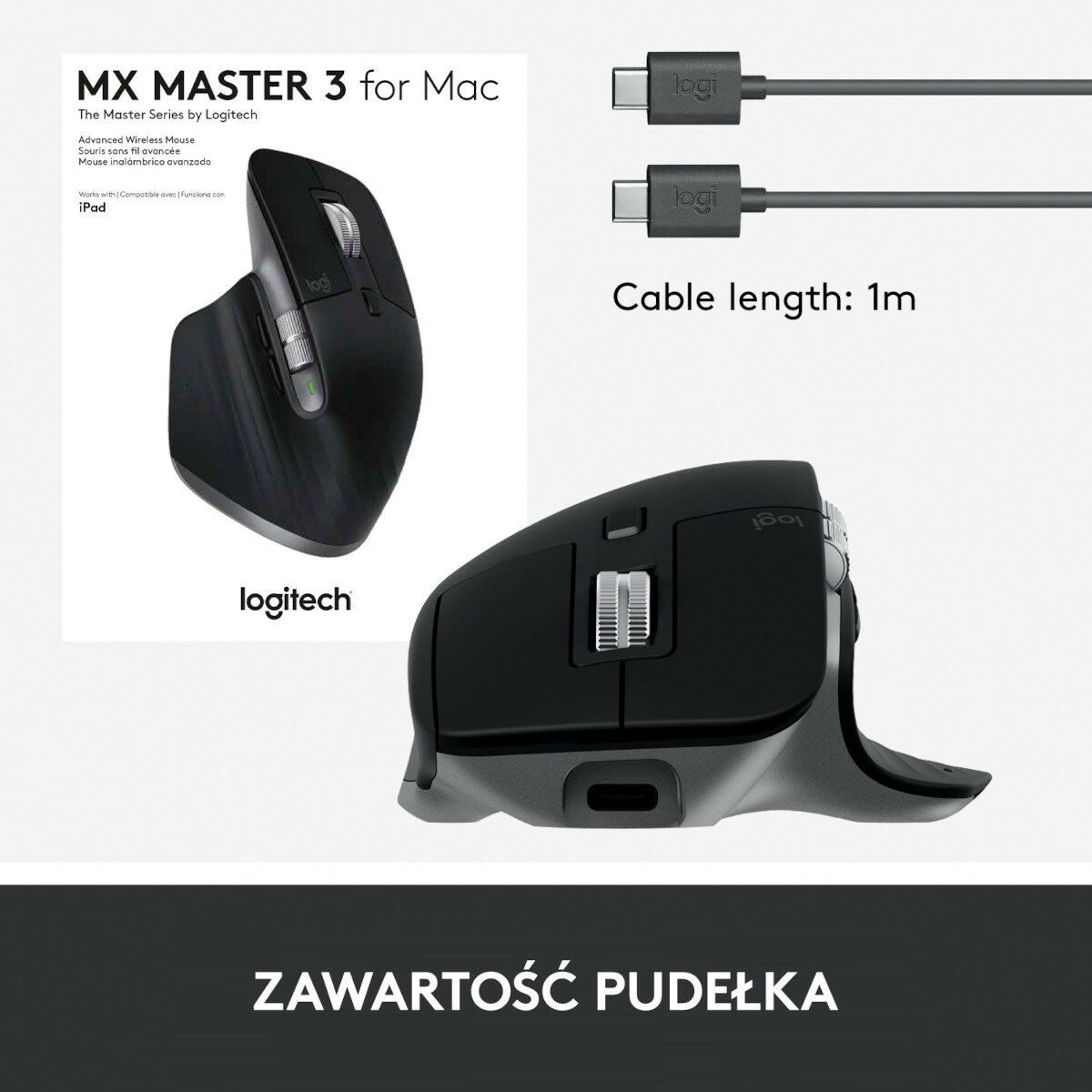 Mysz bezprzewodowa LOGITECH MX Master 3 for Mac Szary 910-005696