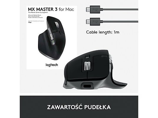 Mysz bezprzewodowa LOGITECH MX Master 3 for Mac Szary 910-005696