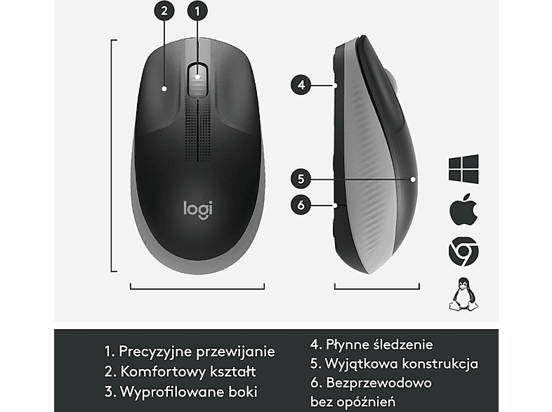 Logitech M190 Czarno-szary – zdjęcie 2