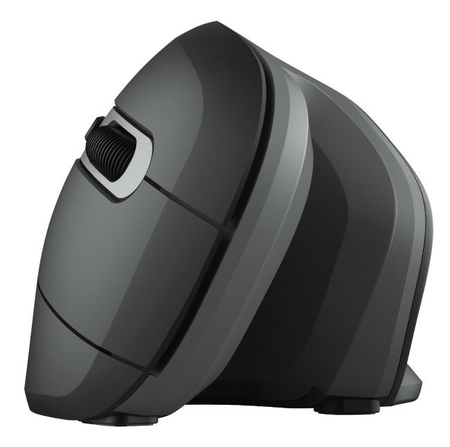 Spód czarnej myszy Hama 6-Button Mouse z odbiornikiem USB i przyciskami.