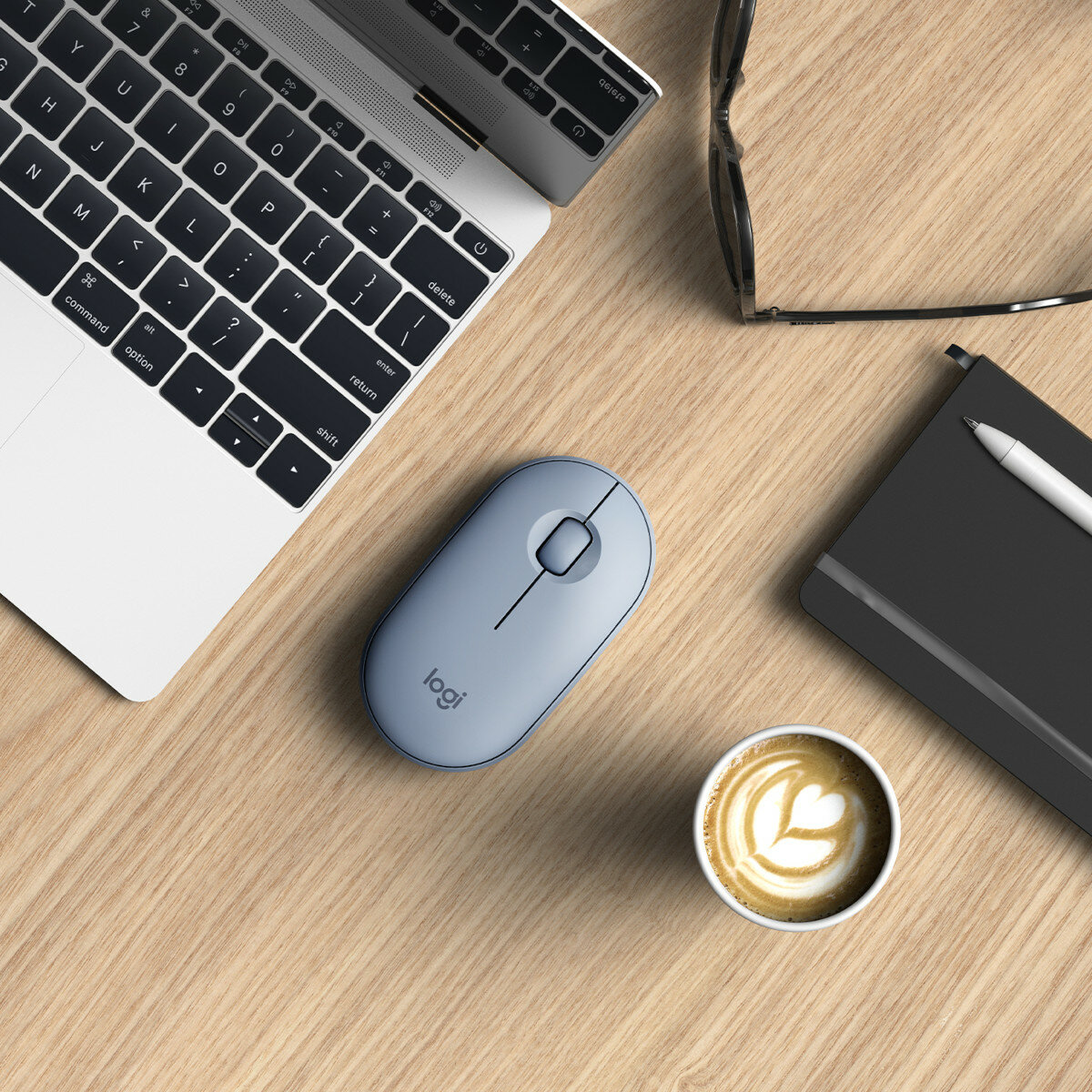 Mysz bezprzewodowa LOGITECH Pebble M350 Jasnoniebieski 910-005719