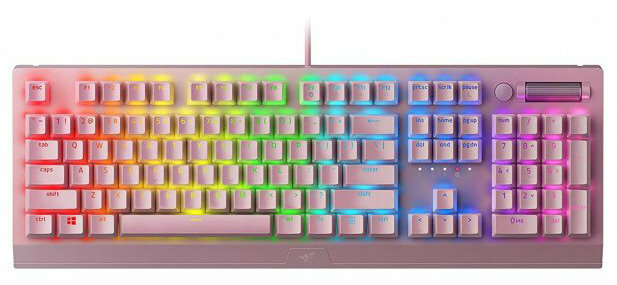 Klawiatura przewodowa RAZER BlackWidow V3 - Green Switch Różowy (Quartz) RZ03-03541800-R3M1
