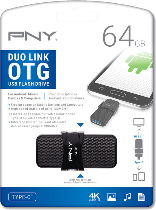 Pamięć USB PNY Duo Link OTG Type C 3.1 64GB Czarny