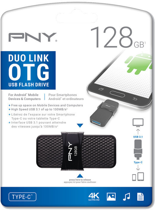 Pamięć USB PNY Duo Link OTG Type C 3.1 128GB Vzarny