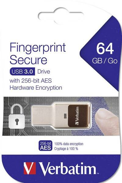 Pamięć USB VERBATIM Fingerprint Secure USB 3.0/64GB
