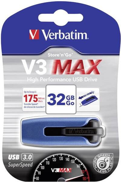 Pamięć USB VERBATIM V3 MAX USB 3.0/32GB Niebieski