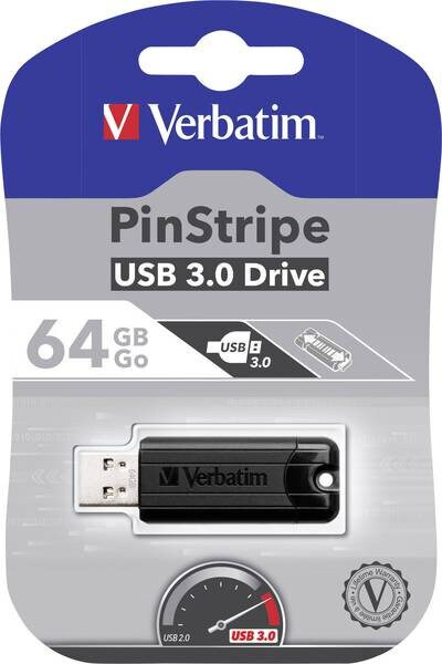 Pamięć USB VERBATIM PinStripe USB 3.0/64GB