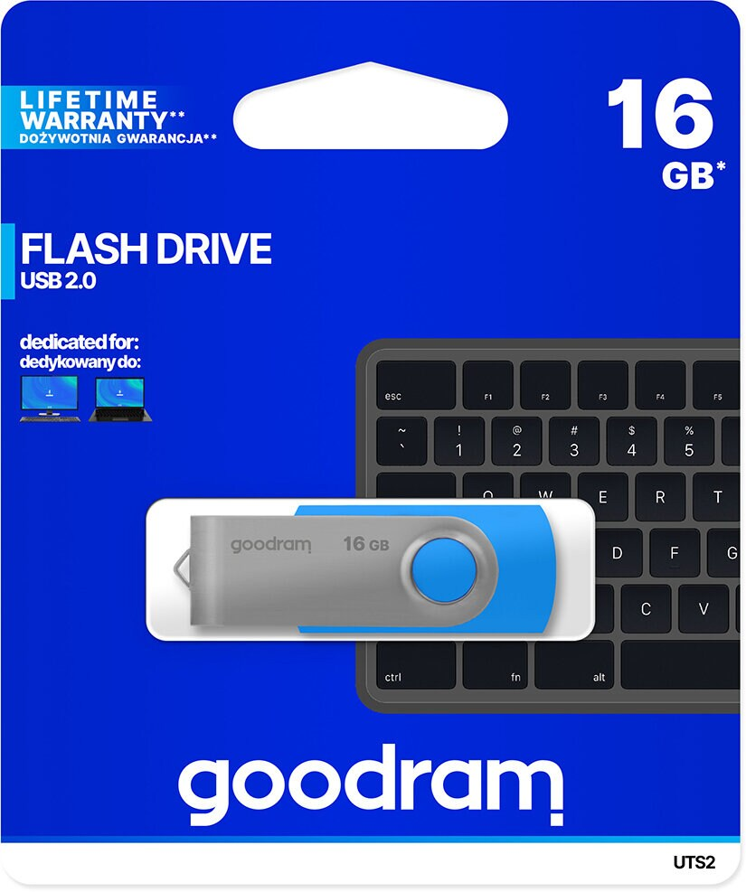 Pamięć USB GOODRAM UTS2 USB 2.0 16GB Niebieski UTS2-0160B0R11