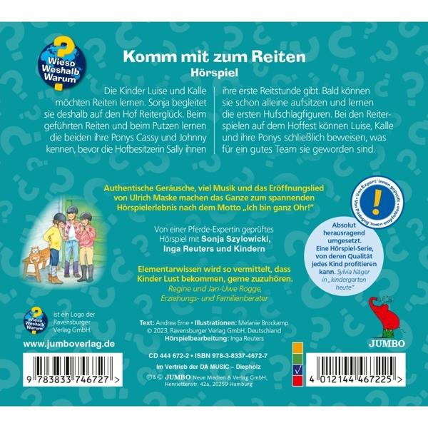 Rückseite eines Kinderbuchs mit Illustrationen, Text und einem Logo.