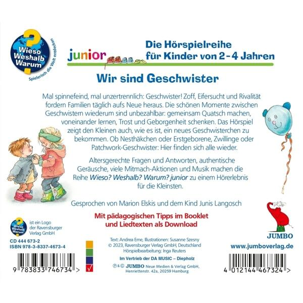 Cover eines deutschen Kinderhörspiels, mit Illustrationen und Text.