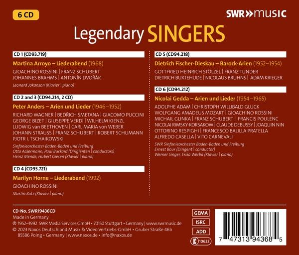 Arroyo/Fischer-Diskau/Anders/Gedda/+ - Legendary Singers  - (CD)