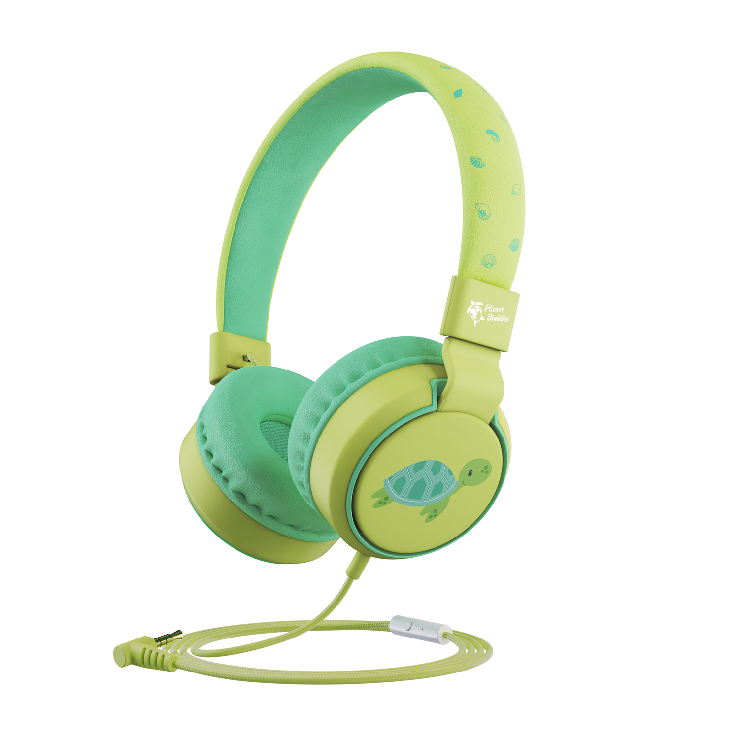 Urbanista Planet Buddies Cuffie Cuffie, Wired - Milo the Turtle Green/Verde