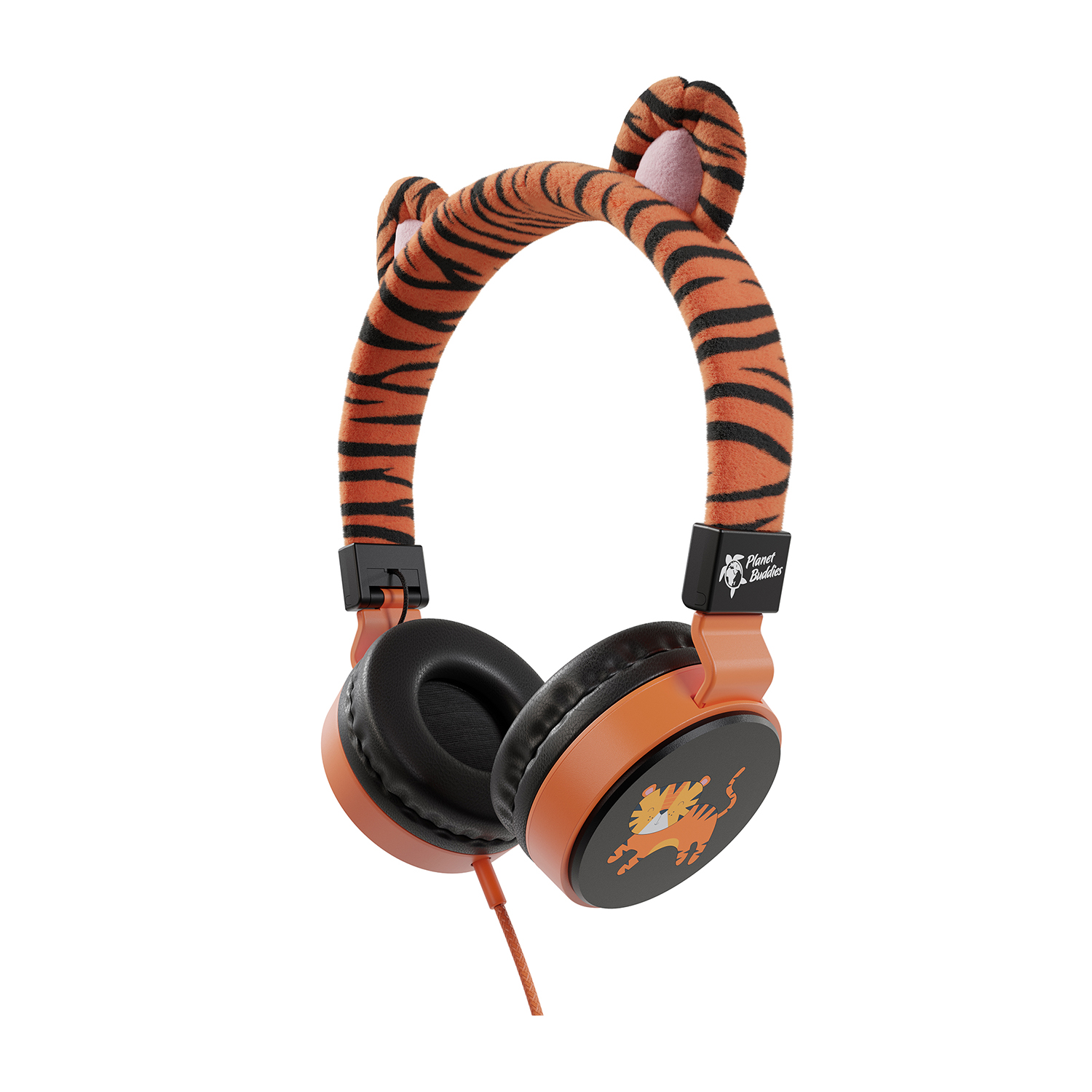 Urbanista Planet Buddies Cuffie Cuffie, Tiger Furry - Wired Orange/Arancione