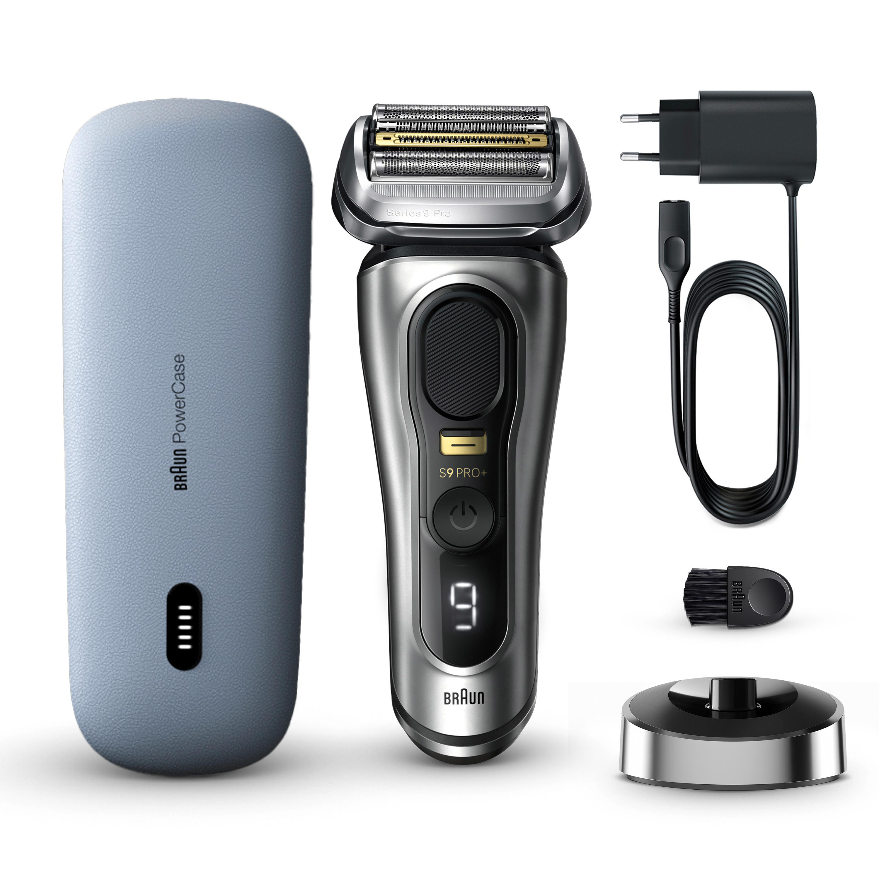 BRAUN Series 9 - 9527s Elektrischer Herrenrasierer (Akkubetrieb, Silver, Trocken- und Nassrasur)