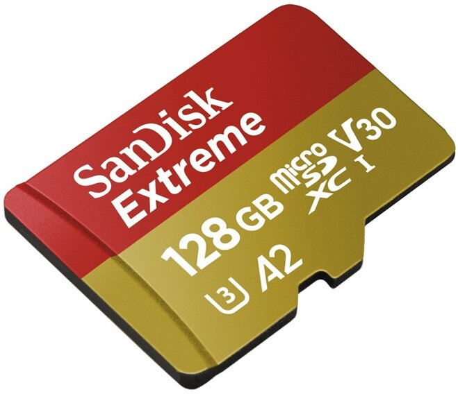 Karta pamięci SANDISK microSDXC Extreme 128GB 160MB/s C10 U3 V30 A2 + adapter (SDSQXA1-128G-GN6AA)