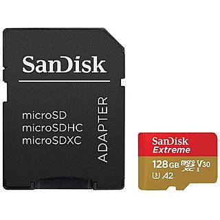 Karta pamięci SANDISK microSDXC Extreme 128GB 190MB/s A2 C10 V30 UHS-I U3 SDSQXAA-128G-GN6MA