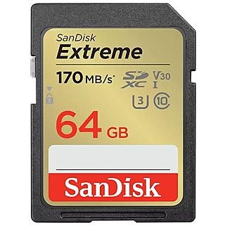 Karta pamięci SANDISK Extreme SDXC 64 GB 170/80 MB/s C10 V30 UHS-I U3