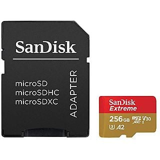 Karta pamięci SANDISK microSDXC Extreme 256GB 190MB/s A2 C10 V30 UHS-I U3 SDSQXAV-256G-GN6MA