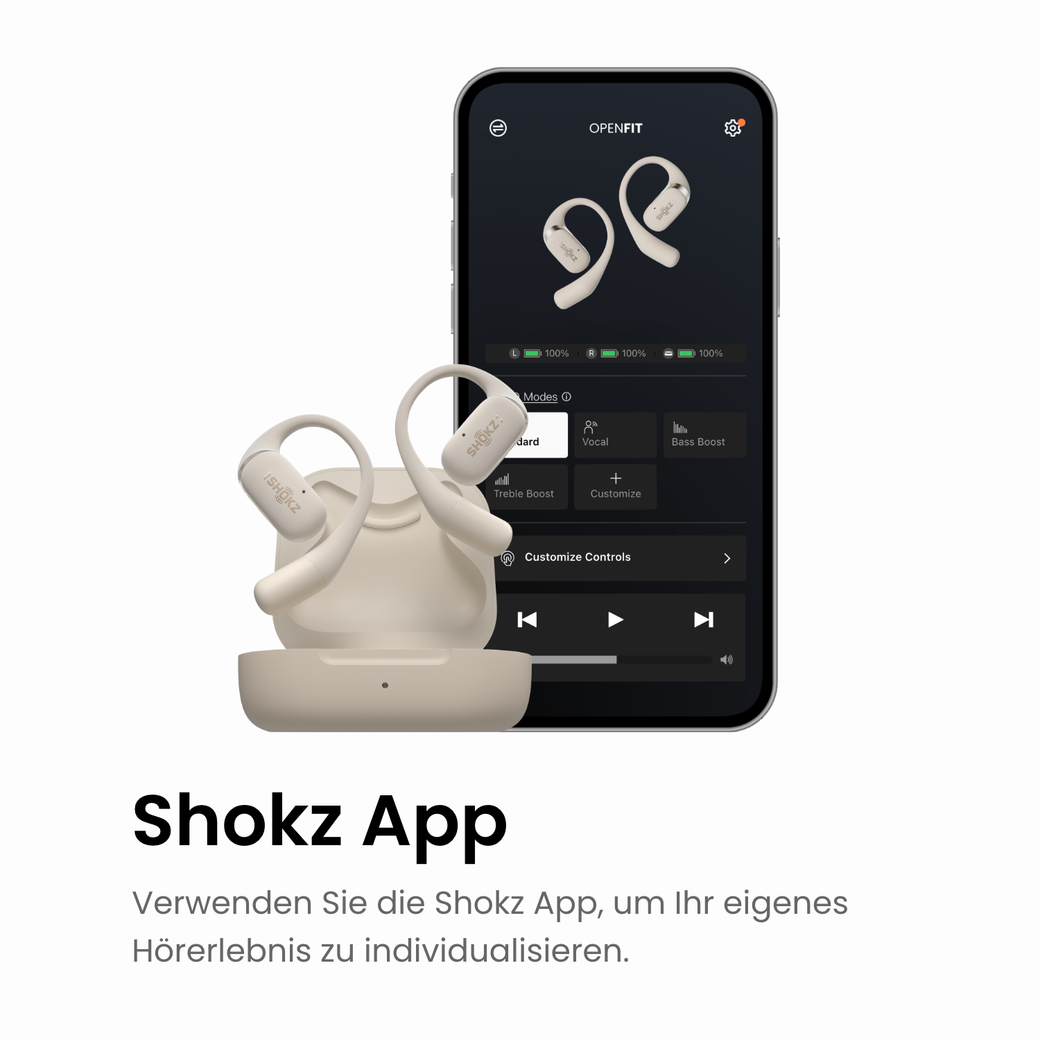 SHOKZ OpenFit, In-ear Kopfhörer Beige Bluetooth