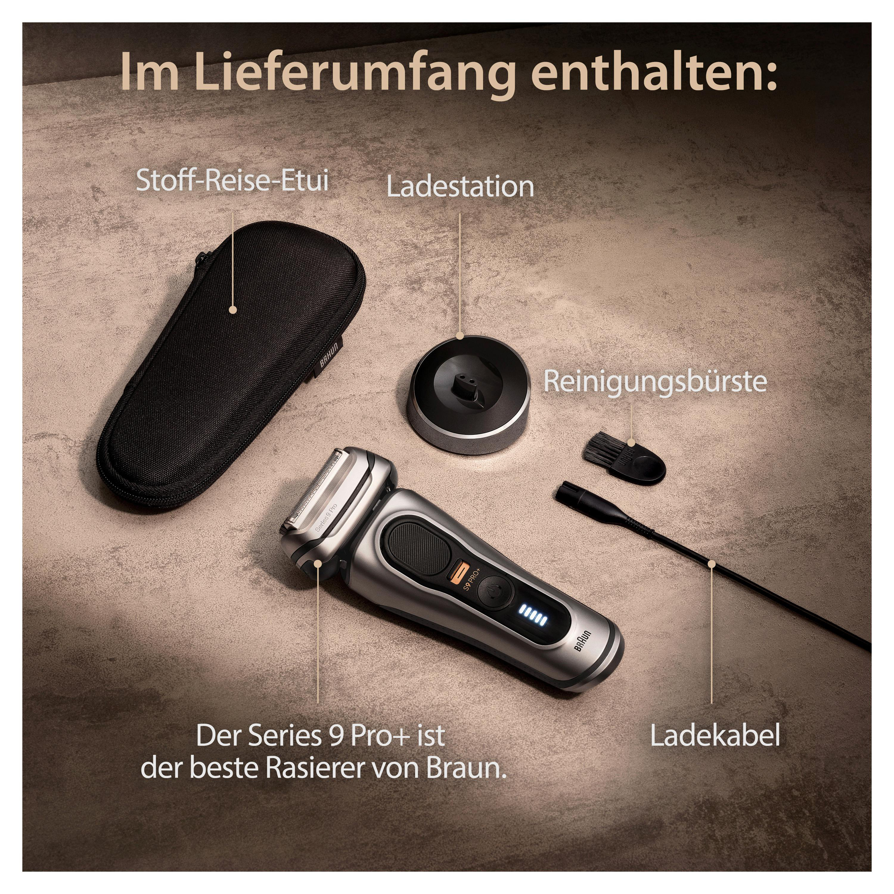 BRAUN Series 9 - 9517s Elektrischer Herrenrasierer (Akkubetrieb, Silber, Trocken- und Nassrasur)