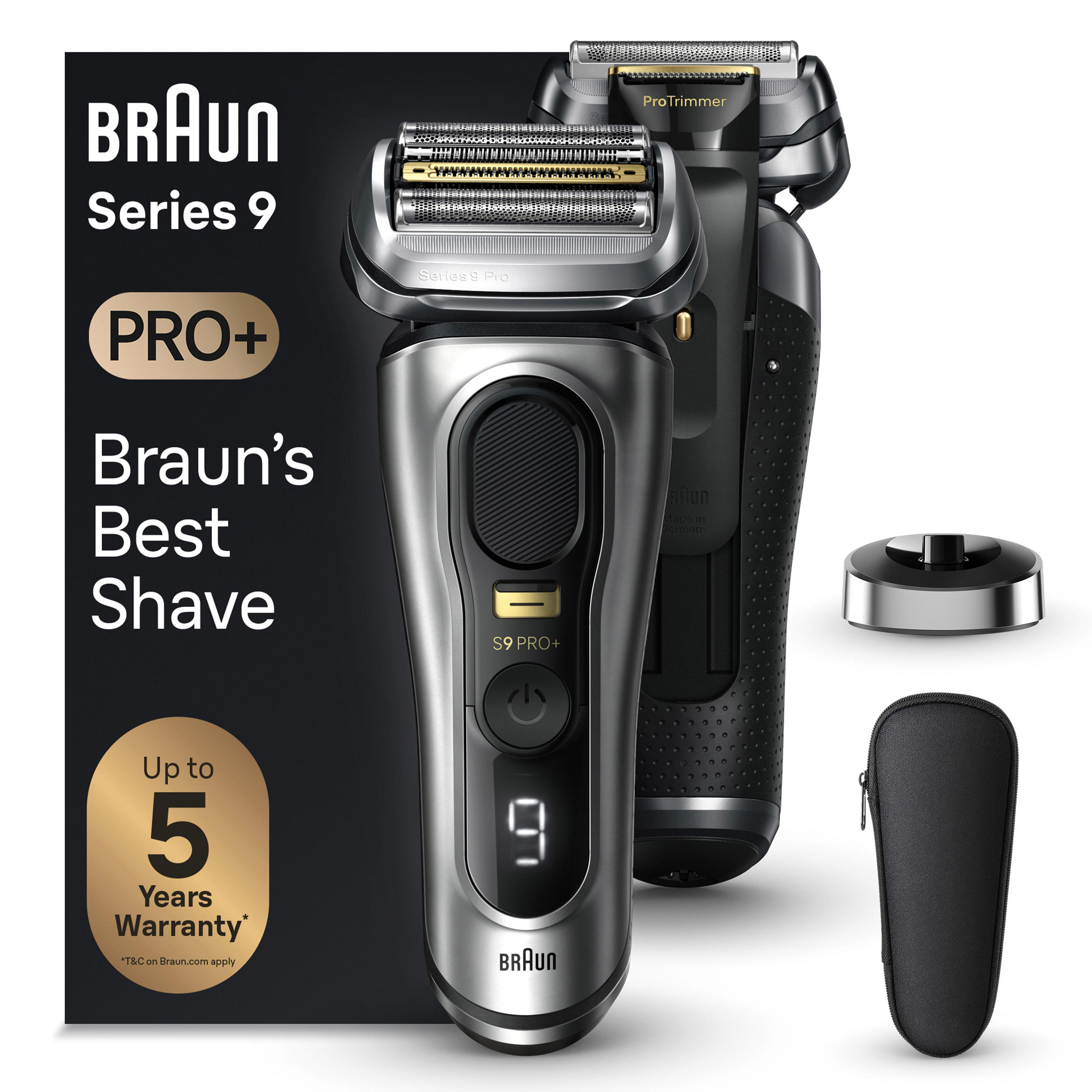BRAUN Series 9 - 9517s Elektrischer Herrenrasierer (Akkubetrieb, Silber, Trocken- und Nassrasur)