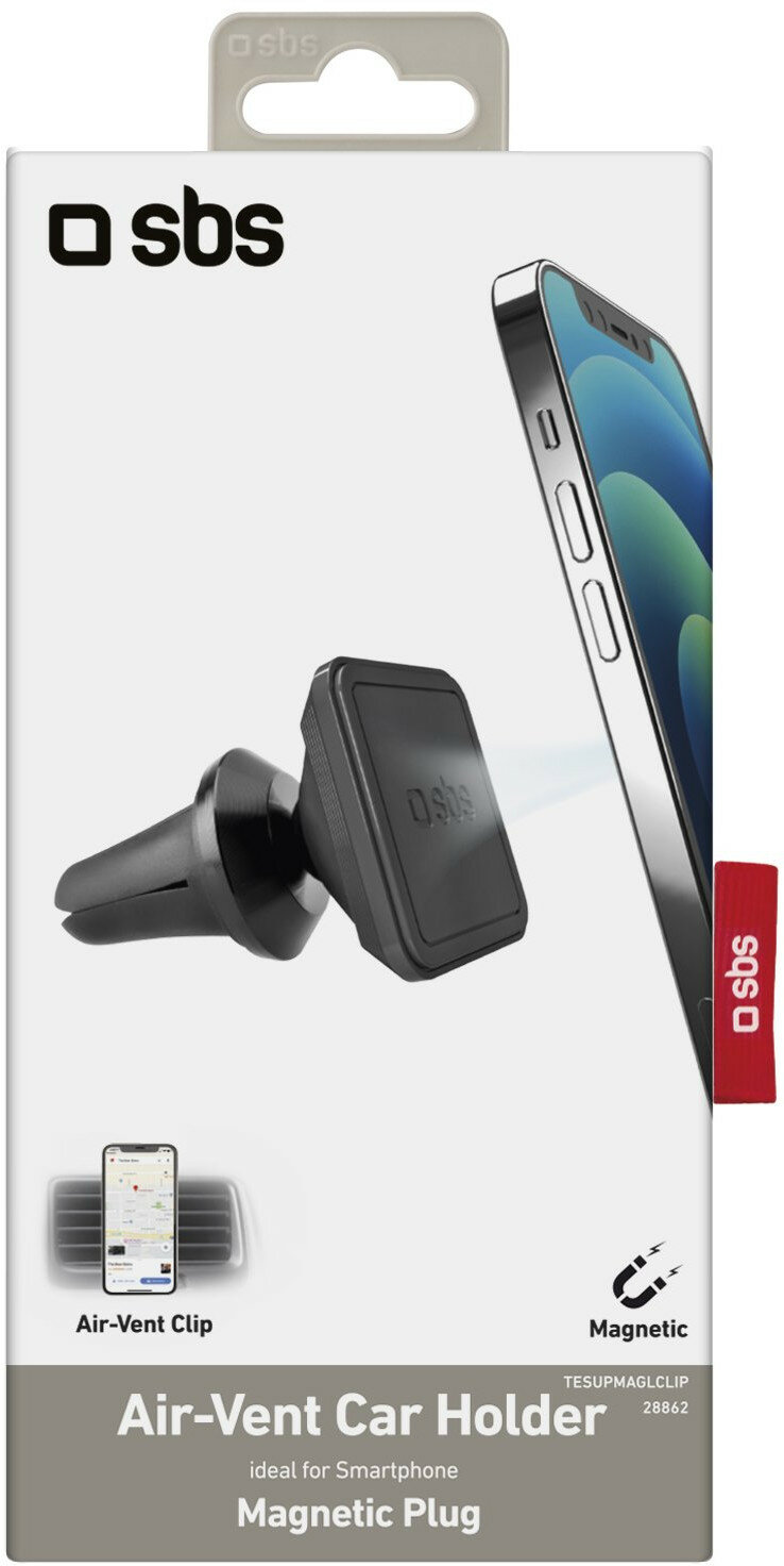 Czarny uchwyt do kratki wentylacyjnej w samochodzie ze smartfonem.