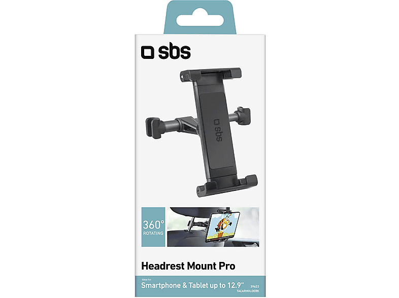SBS SBS SOPORTE EXTENSIBLE PARA REPOSACABEZAS PARA SMARTPHONES+TABLETS HASTA 12 9 8018417339622 – zdjęcie 3
