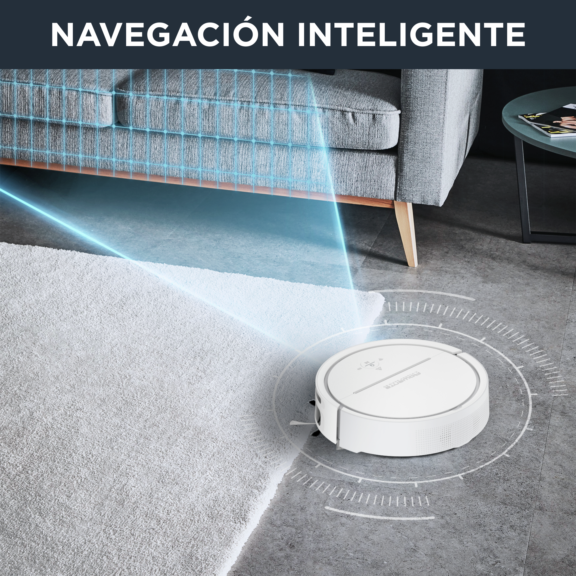 Robot aspirador - Rowenta Robot X-Plorer Serie 80  RR7747WH, 1000W, 120 min, Aspira y friega, Navegación inteligente, App, WiFi, Asistente Voz, Blanco