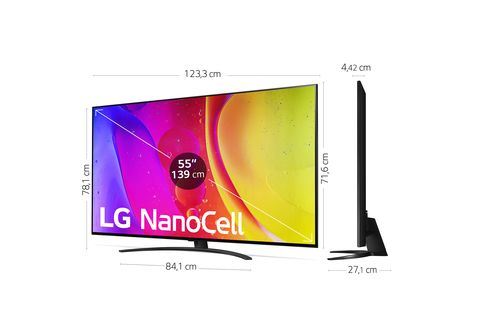 TV LED 55  LG 55UR80006LJ, UHD 4K, Inteligente α5 4K Gen6, Smart TV,  DVB-T2 (H.265), Azul Ceniza