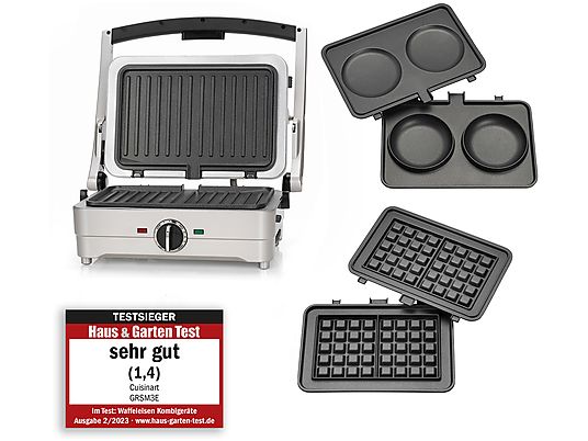 CUISINART GRSM3E - 3-in-1 Grill-, Waffel- & Omelette-Maker (Silber)