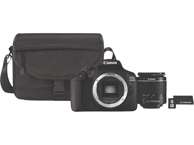 Canon Reflexcamera Eos 2000d + Ef-s 18-55mm Sb130 Schoudertas 16 Gb Sd Kaart (2728c054aa)