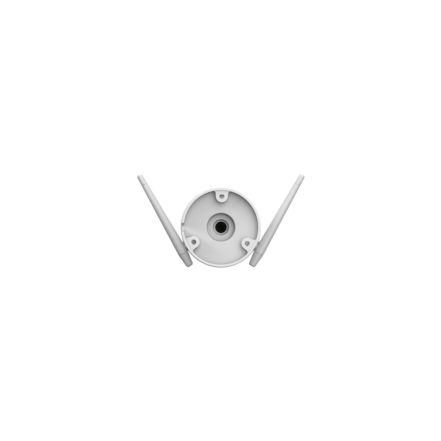White security camera with antennas, on a white background.