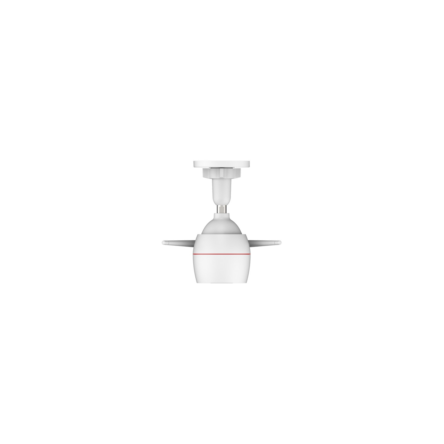 White pendant light with a red accent, against a white background.
