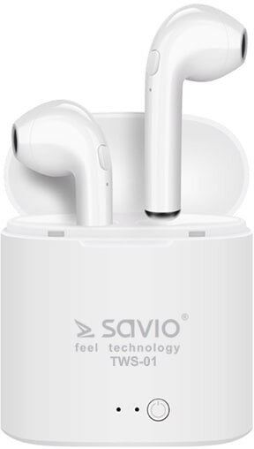 Słuchawki bezprzewodowe SAVIO TWS-01 Biały