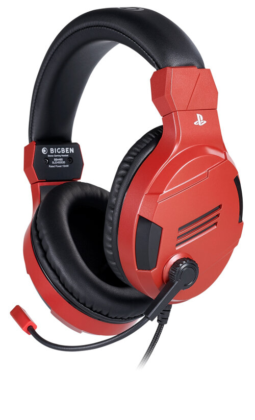 Zestaw słuchawkowy BIG BEN Stereo Gaming Headset Czerwony do PS4/PC