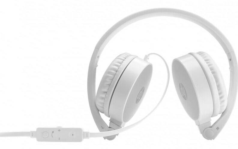 Słuchawki z mikrofonem HP H2800 Biały-srebrny