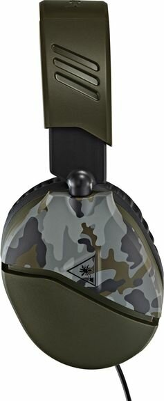 Zestaw słuchawkowy dla graczy z kamuflażem, z zielono-szarą kolorystyką.