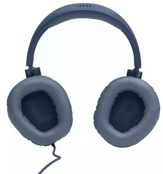 Szare słuchawki. Nauszniki szare, pałąk szary. Dołączony kabel.