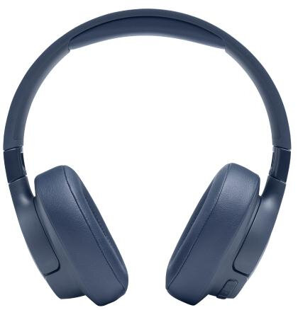 Granatowe słuchawki, widok z góry.