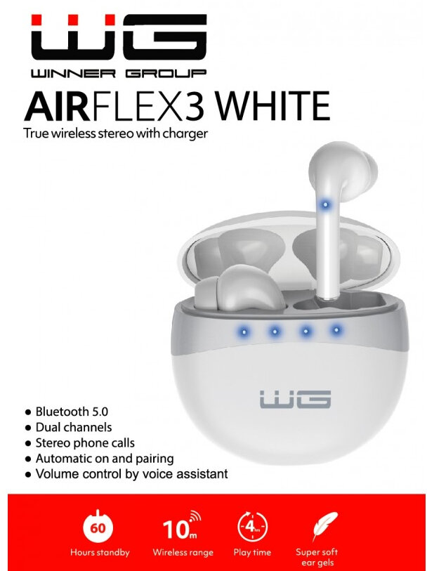 Słuchawki Bluetooth WG Airflex 3 Biały