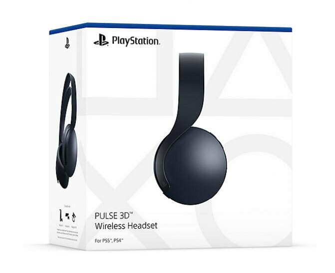 Pudełko bezprzewodowego zestawu słuchawkowego PlayStation 3D. Pudełko jest białe.