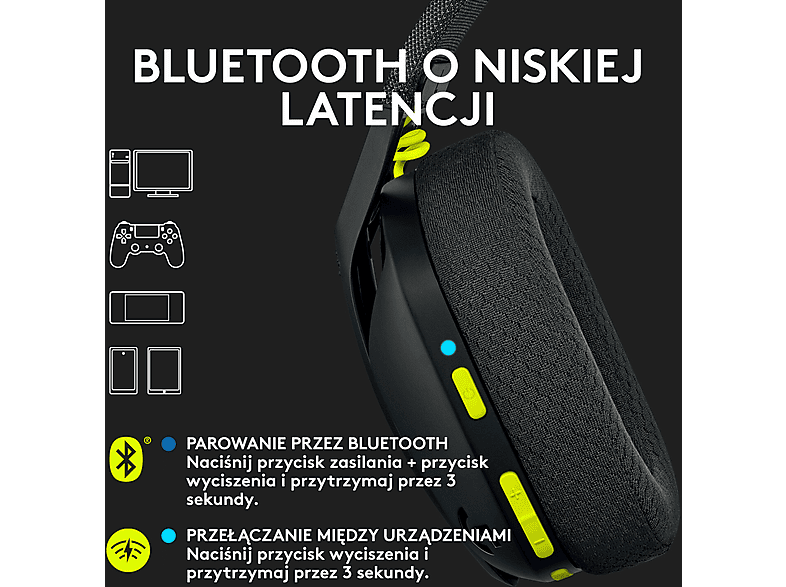 Logitech G435 Czarne – zdjęcie 3