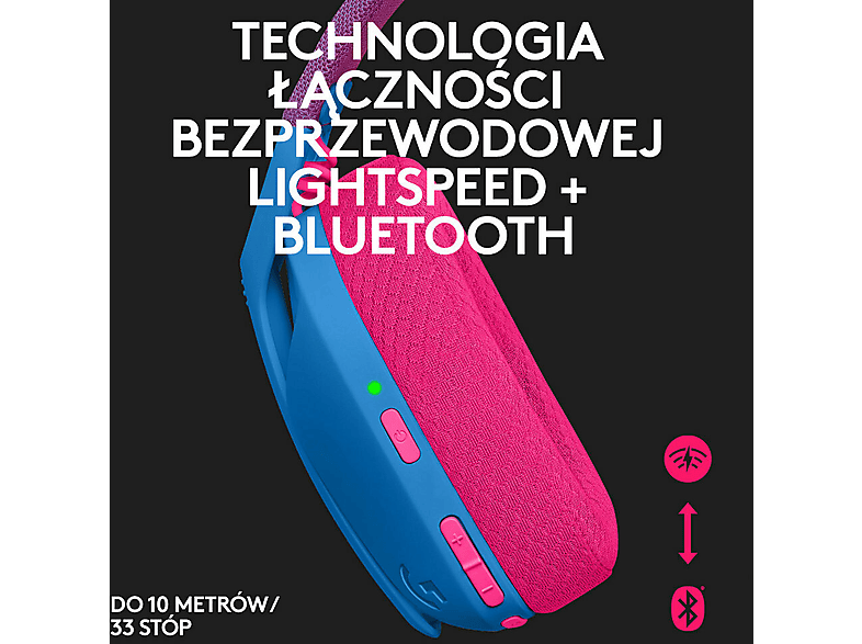 Słuchawki LOGITECH G435 Bezprzewodowe, Nauszne, Dźwięk przestrzenny, Niebieski – zdjęcie 2