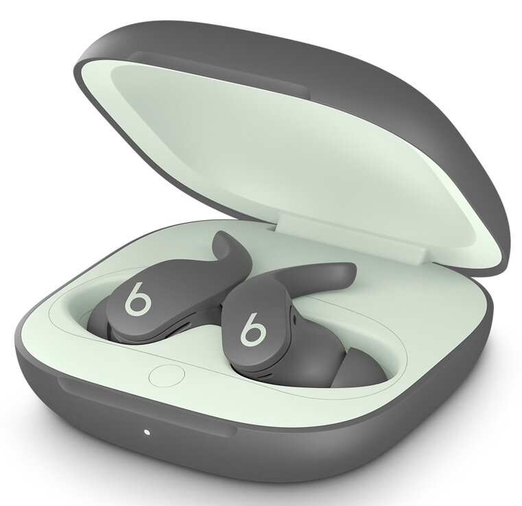 Słuchawki w szarej obudowie, otwarte. Obydwa mają cyfrę '6'.