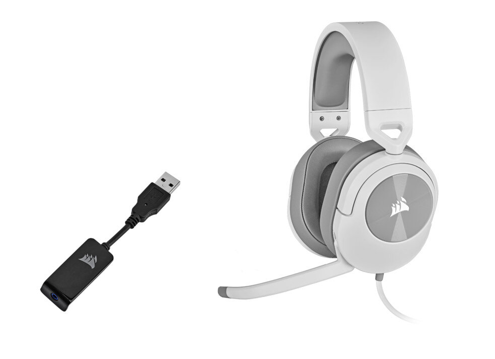 Przewodowy gamingowy zestaw słuchawkowy CORSAIR HS55 Surround Biały CA-9011266-EU
