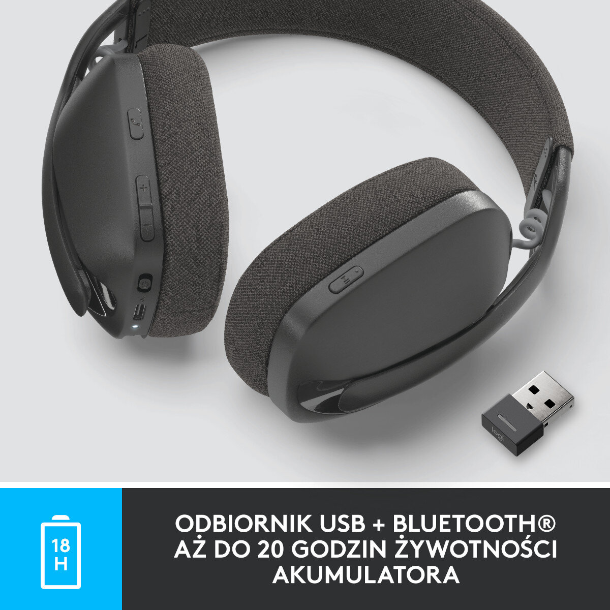 Słuchawki bezprzewodowe LOGITECH Słuchawki bezprzewodowe LOGITECH Zone Vibe 125 Grafitowy 981-001126 Grafitowy