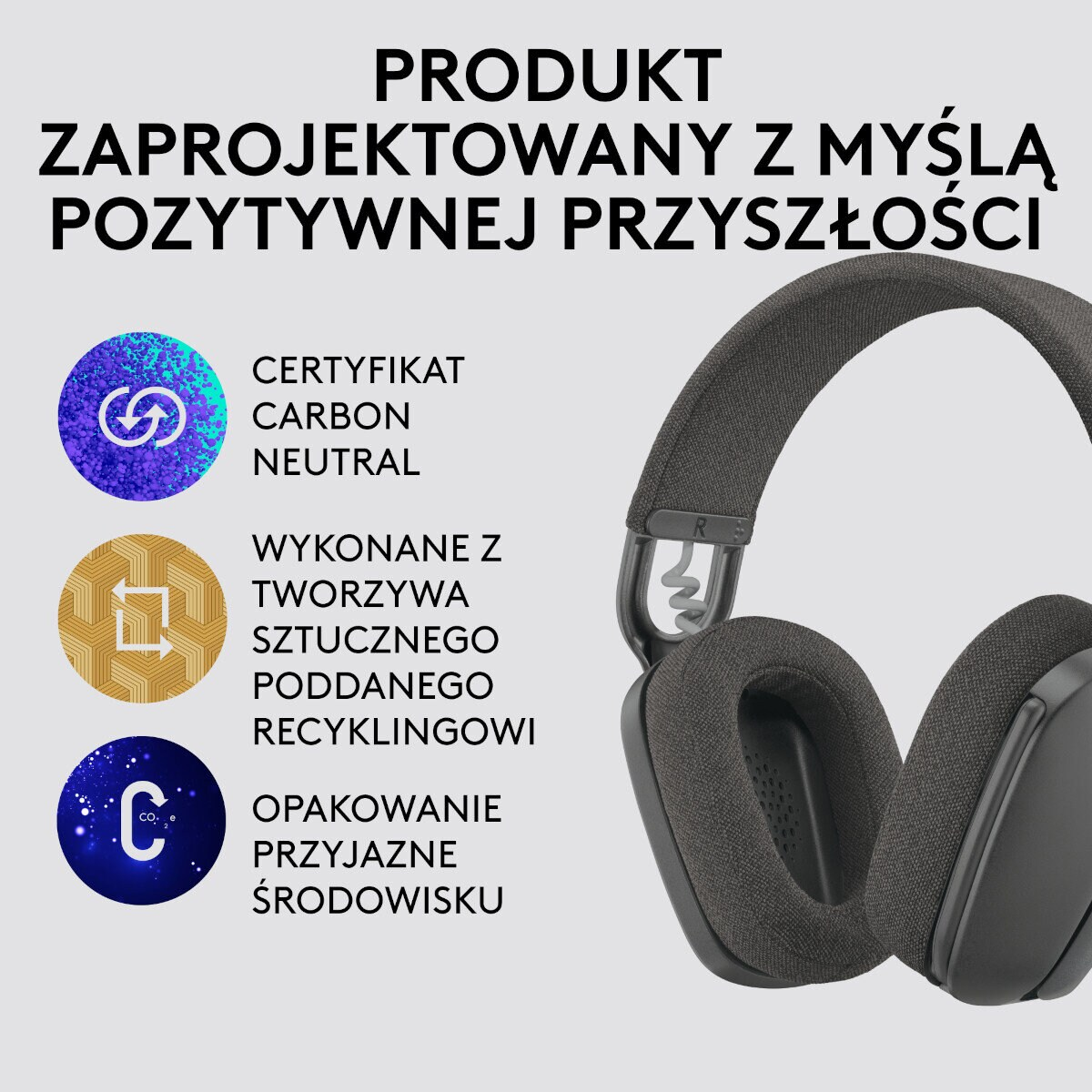 Słuchawki bezprzewodowe LOGITECH Słuchawki bezprzewodowe LOGITECH Zone Vibe 125 Grafitowy 981-001126 Grafitowy