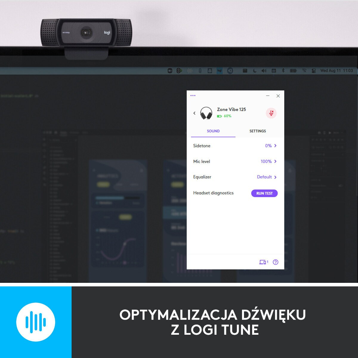 Słuchawki bezprzewodowe LOGITECH Słuchawki bezprzewodowe LOGITECH Zone Vibe 125 Grafitowy 981-001126 Grafitowy