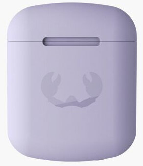 Fioletowe etui na słuchawki z motywem kraba. Zaokrąglony kształt. Jasnofioletowy kolor.