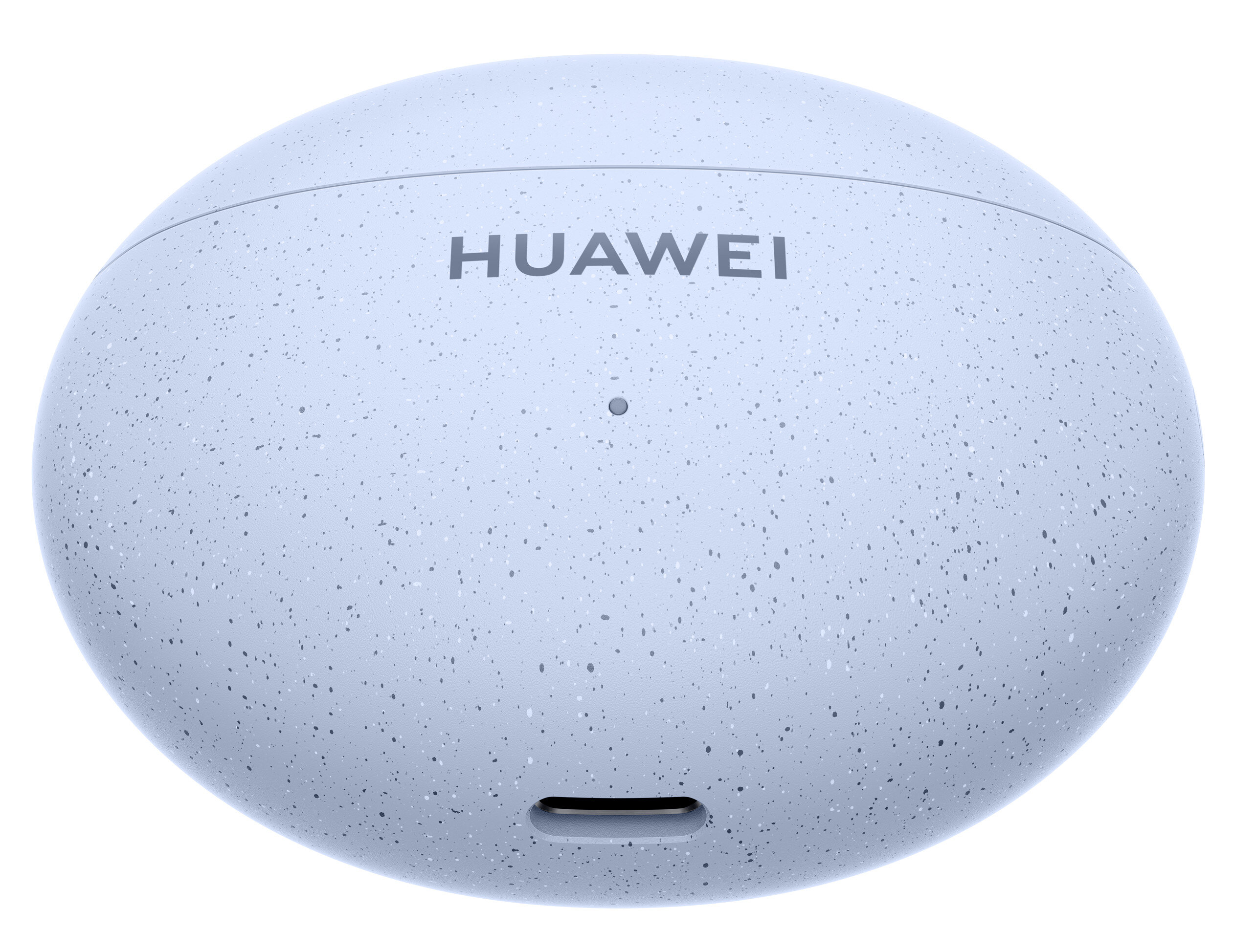 Niebieskie nakrapiane etui ładujące, Huawei, widok z góry, z logo.